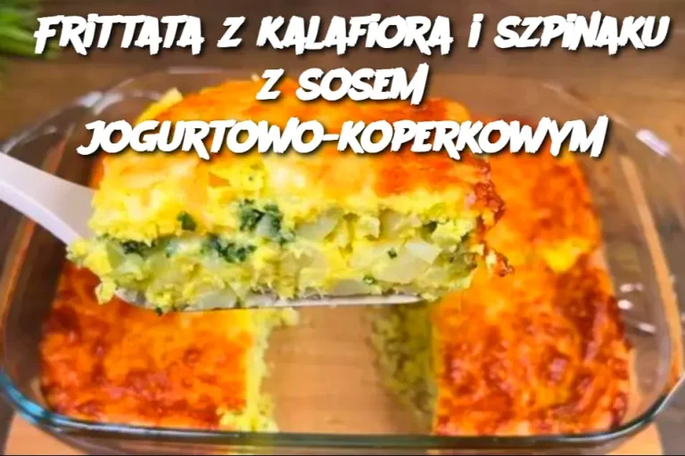 Frittata z kalafiora i szpinaku z sosem jogurtowo-koperkowym