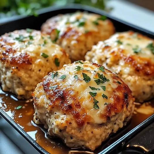 Garlic Parmesan Chicken Meatloaves: A Light and Flavorful Twist on a Classic”