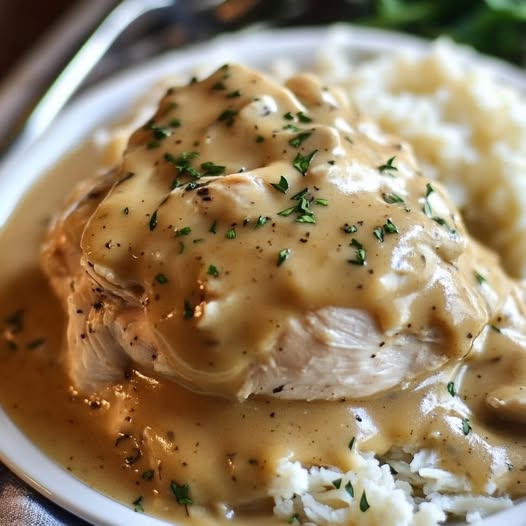 Slow Cooked Chicken with Savory Gravy: A Comforting Meal Made Easy