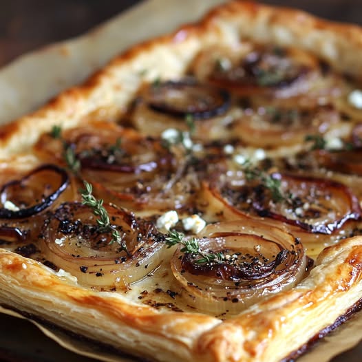 Thyme-Infused Caramelized Onion and Goat Cheese Tart: A Gourmet Delight