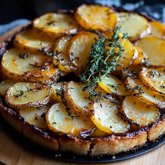 Crispy Potato Tart with Balsamic Glaze & Fresh Thyme: A Flavorful, Elegant Dish