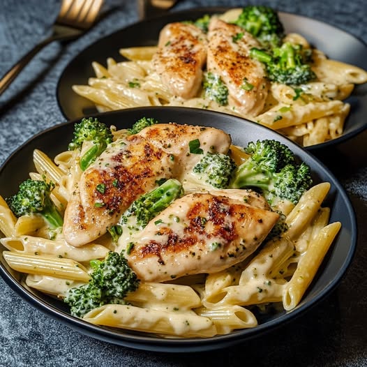 Creamy Tuscan Chicken Alfredo with Penne and Broccoli: A Rich, Flavorful Dinner Delight