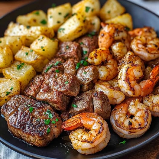 Spicy Cajun Shrimp & Steak Delight: A Bold and Flavorful Feast