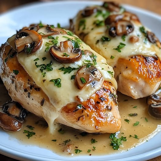 Savory Garlic Butter Chicken Stuffed with Mushrooms & Cheese: A Flavorful, Juicy Delight