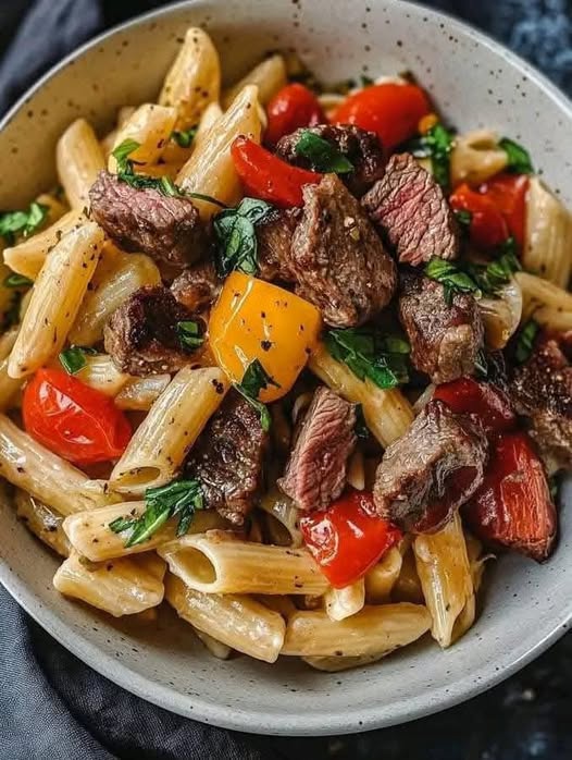 Pepper Steak Pasta Delight: A Flavorful Fusion of Savory Beef and Pasta