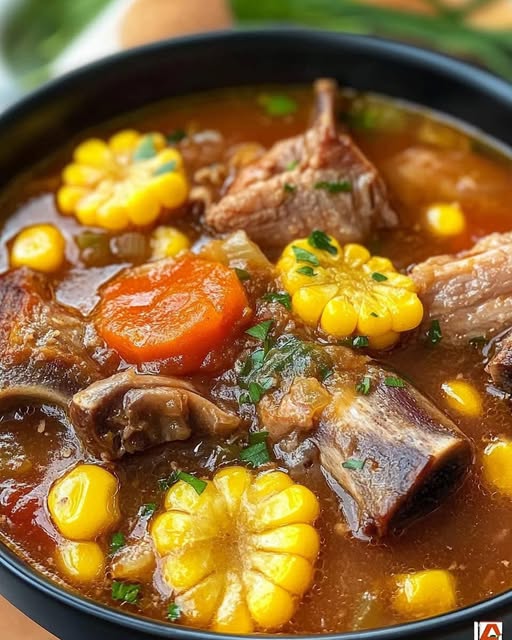 Hearty Pork Rib Soup with Corn & Mushrooms: A Comforting, Flavorful Bowl