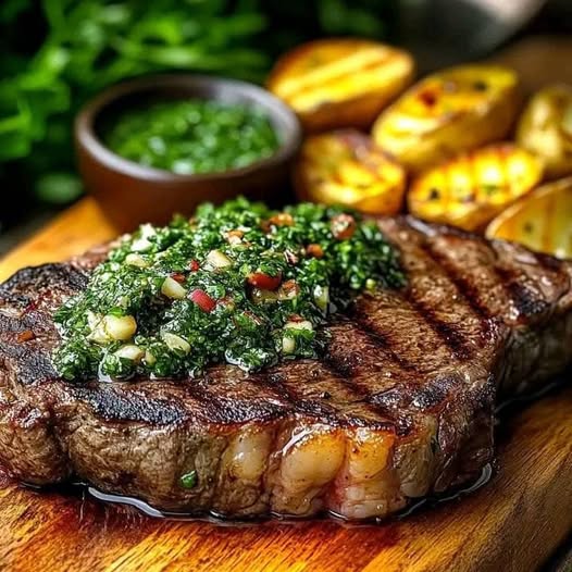 Grilled Ribeye Steak with Chimichurri Sauce: A Flavorful and Savory Delight