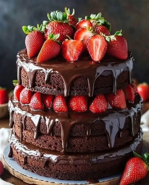 Dark Velvet Strawberry Cake: A Decadent, Berry-Infused Delight