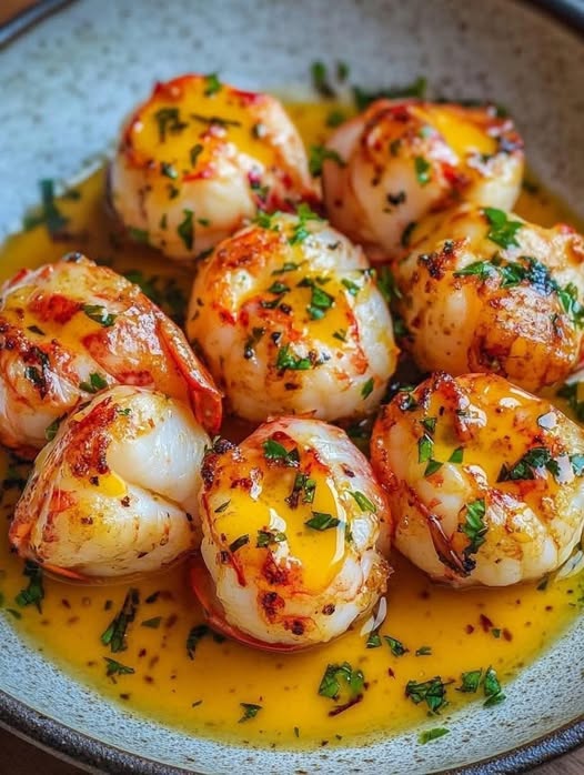 Luxurious Lobster Bites in Aromatic Garlic Butter Sauce: A Decadent Seafood Delight