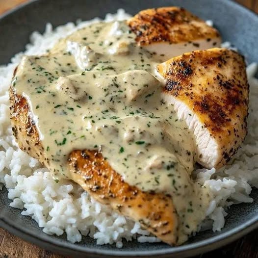 Creamy Herb Chicken with Rice: A Comforting and Flavorful One-Pan Meal