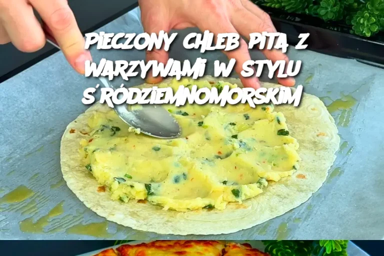 Pieczony chleb pita z warzywami w stylu śródziemnomorskim