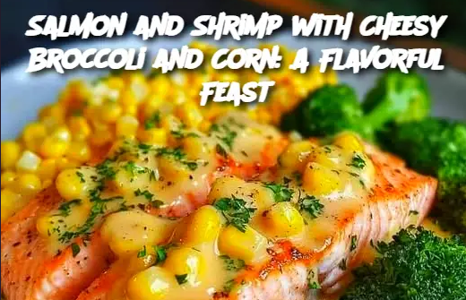 Salmon and Shrimp with Cheesy Broccoli and Corn: A Flavorful Feast