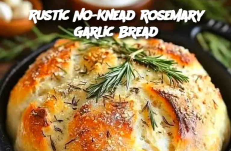 Rustic No-Knead Rosemary Garlic Bread