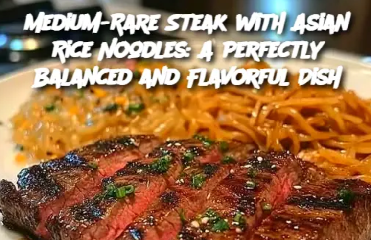 Medium-Rare Steak with Asian Rice Noodles: A Perfectly Balanced and Flavorful Dish