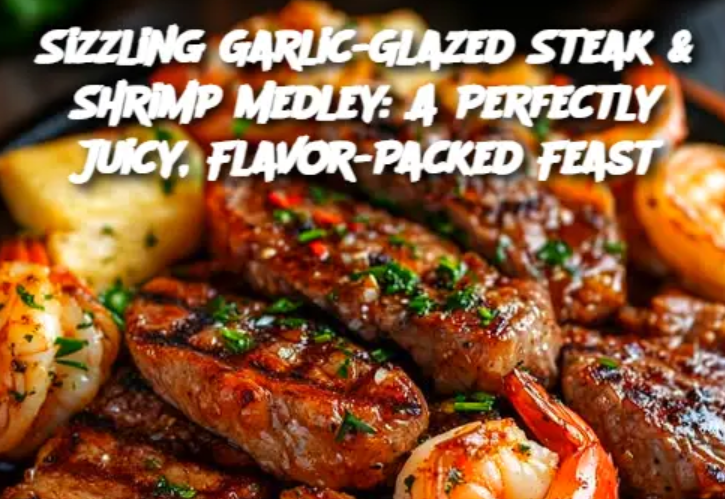 Sizzling Garlic-Glazed Steak & Shrimp Medley: A Perfectly Juicy, Flavor-Packed Feast