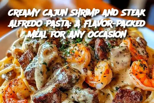 Creamy Cajun Shrimp and Steak Alfredo Pasta: A Flavor-Packed Meal for Any Occasion