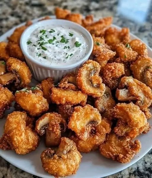 Crispy Fried Mushrooms with Cool Ranch Dip: A Crispy, Flavorful Snack