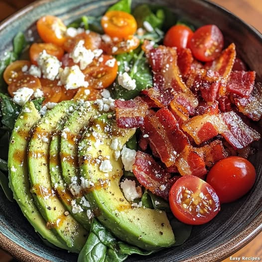 Keto Avocado Bacon Spinach Salad: A Low-Carb, Flavor-Packed Delight