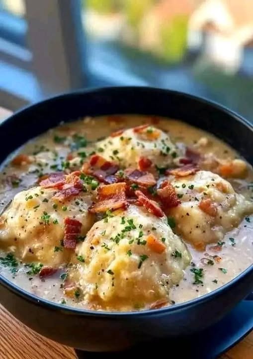 Cozy Chicken & Dumplings Soup with Smoked Bacon: A Hearty Comfort Food Delight