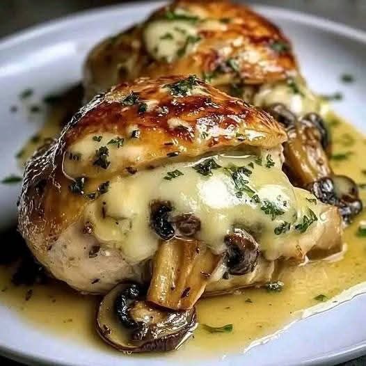 Cheesy Garlic Butter Mushroom Stuffed Chicken: A Flavorful, Decadent Dinner