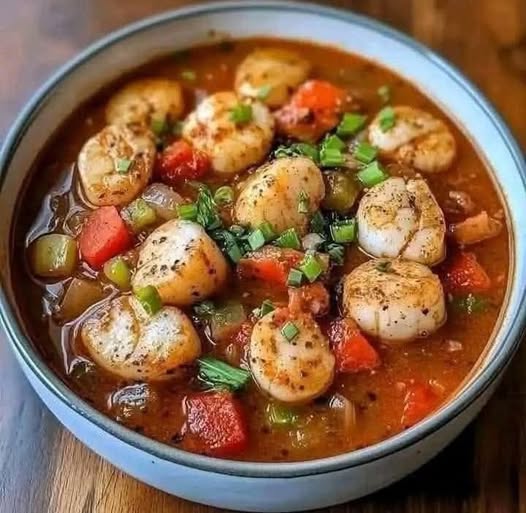 "Luxe Cajun Seafood Gumbo with Scallops and Lobster: A Rich, Flavorful Feast"