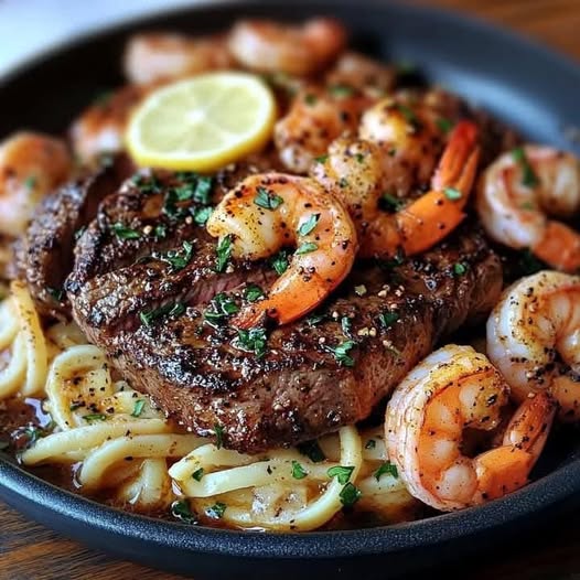 Blackened Steak and Shrimp Scampi: A Bold and Flavorful Feast