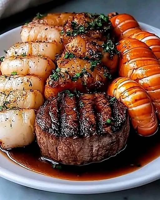 Surf and Turf Filet Mignon with Lobster Tails: A Luxurious Feast