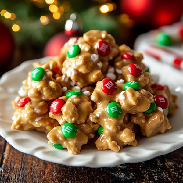 Christmas M&M Peanut Butter Clusters – A Festive Sweet Treat