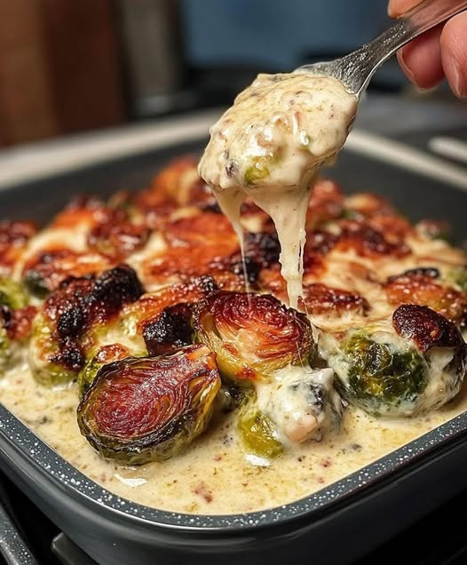 Creamy Baked Brussels Sprouts with Bacon: A Savory, Comforting Side Dish!