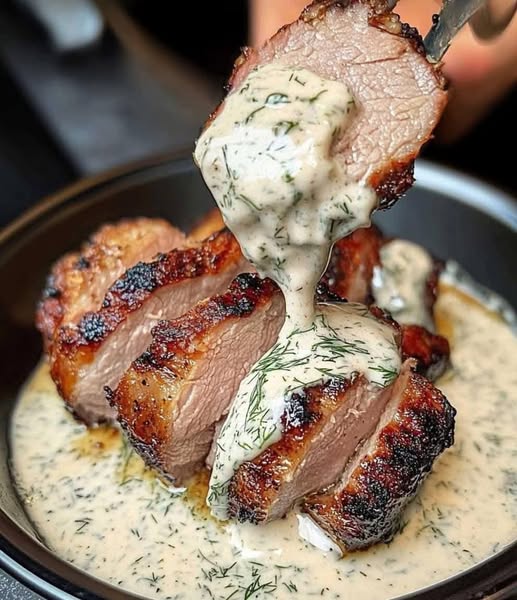 Grilled Pork Loin with Creamy Dill Sauce: A Perfectly Balanced Flavor Feast