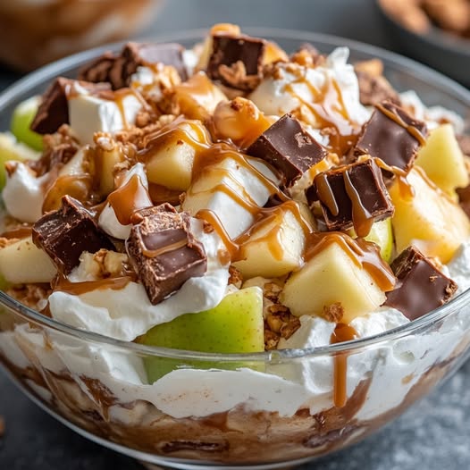 Caramel Apple Snickers Salad: A Sweet, Creamy, and Crunchy Treat