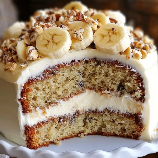 Moist Banana Cake with Cream Cheese Frosting: A Sweet Slice of Comfort