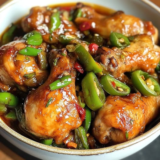 Tender Braised Chicken in Green Chili Sauce – A Flavorful and Hearty Dish