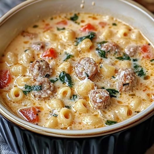 Hearty Italian Sausage & Parmesan Cream Soup: A Comforting Bowl of Rich Flavors