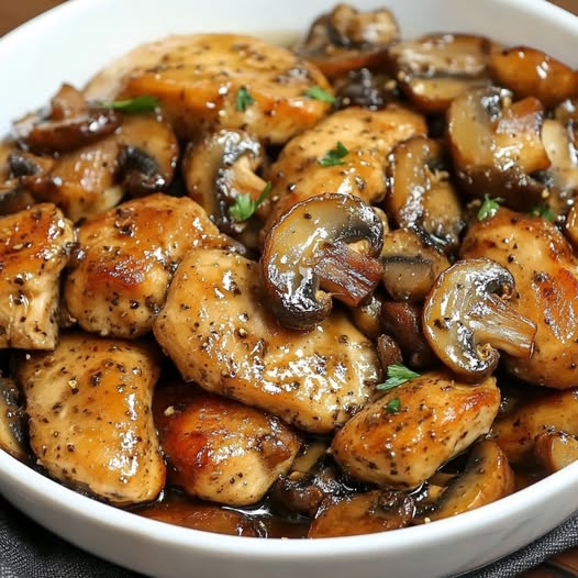 Spicy Black Pepper Chicken with Mushrooms – A Flavorful, Bold Dish