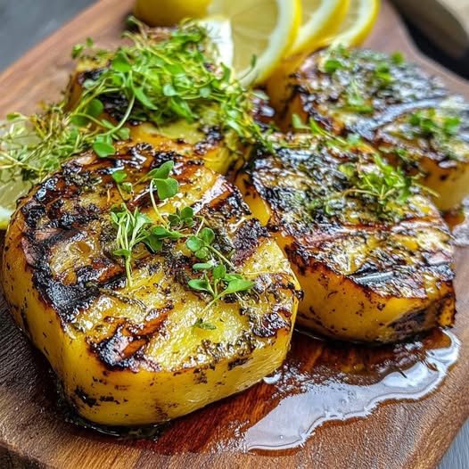 Grilled Breadfruit Steaks with Smoky Herb Oil: A Tropical, Savory Delight