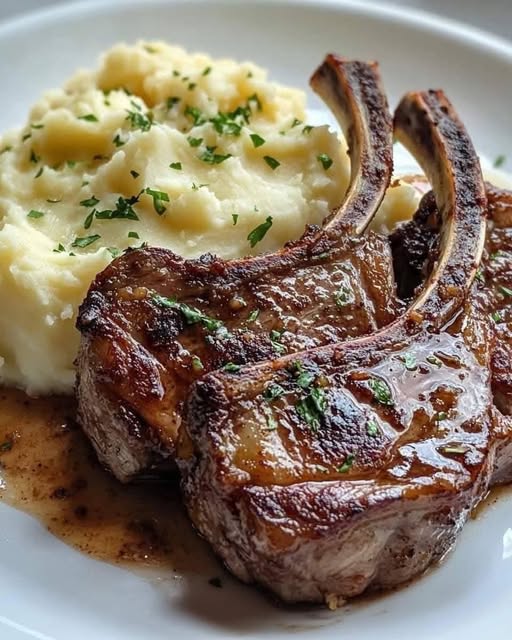 Glazed Lamb Chops with Creamy Mashed Potatoes: A Decadent Dinner Treat