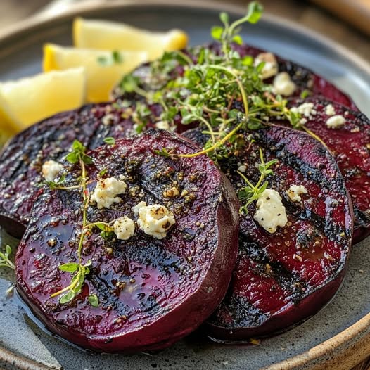 Grilled Beet Steaks with Herb Garlic Butter: A Savory, Earthy Delight