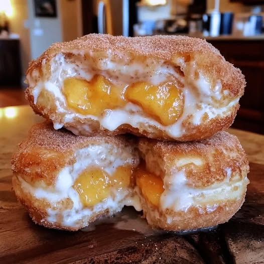 Peach Cobbler Cheesecake-Stuffed Donuts: The Dessert You’ve Been Dreaming About!