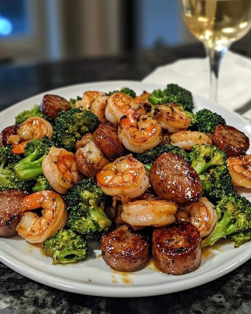 Honey Garlic Shrimp, Sausage & Broccoli: A Sweet and Savory One-Pan Wonder