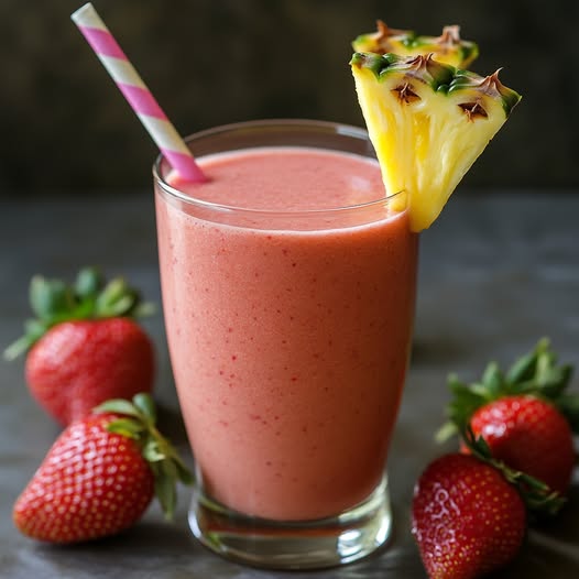 Tropical Bliss Strawberry Piña Colada Smoothie: A Refreshing Sip of Paradise