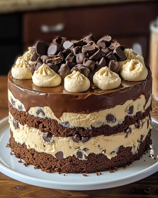 Chocolate Cake with Edible Cookie Dough Filling and Cookie Dough Frosting – The Ultimate Dessert Indulgence