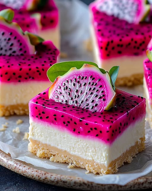 Dragon Fruit Cheesecake Bars: A Vibrant, Creamy Dessert with a Tropical Twist