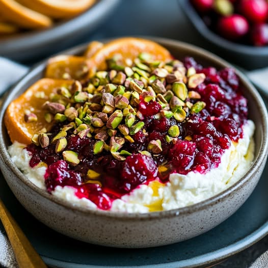 Cranberry Orange Whipped Feta with Pistachios: A Festive Holiday Appetizer