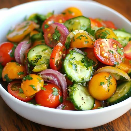 Refreshing Cucumber and Tomato Salad: A Light, Healthy, and Flavorful Dish