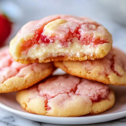 Cheesecake-Stuffed Strawberry Cookies: A Sweet, Fruity Twist on Classic Cookies