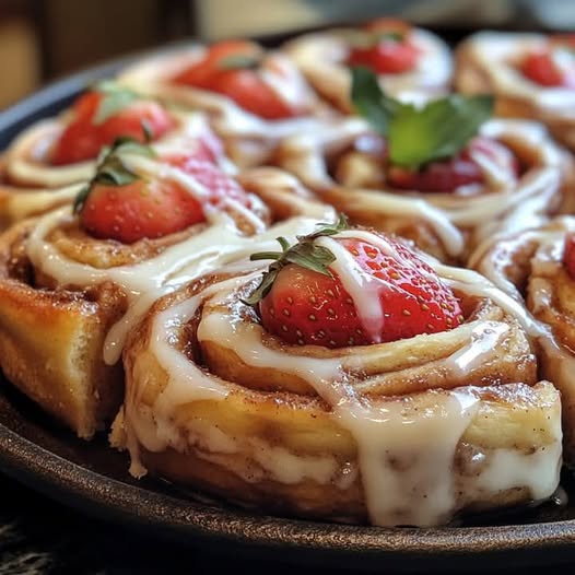 Strawberry and Cream Cinnamon Rolls with Strawberry Filling: A Sweet, Fluffy Delight!