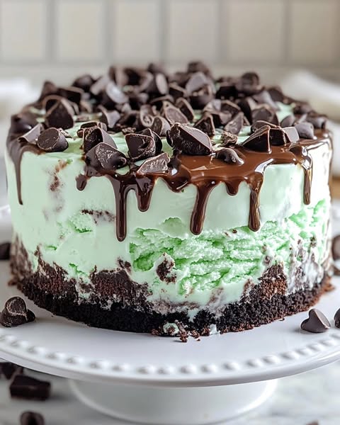 Mint Chocolate Chip Ice Cream Cake: A Cool and Creamy Delight