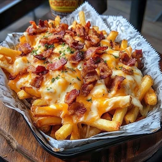 "Loaded Bacon Cheese Fries – A Crispy, Cheesy, and Savory Indulgence"