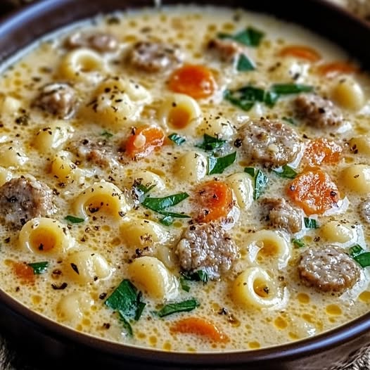 Creamy Ditalini Soup with Italian Sausage and Parmesan: A Comforting Bowl of Warmth